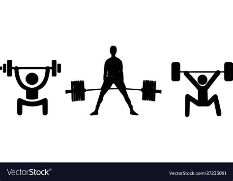 Weight Lifting Icon On White Background Simple Vector Image | atelier ...