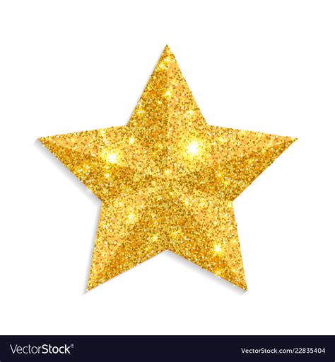 Glitter gold star isolated on white background Vector Image