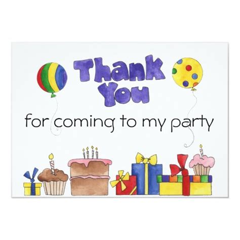 Kids Birthday Party Thank You cards Personalized I Custom Announcements | Zazzle