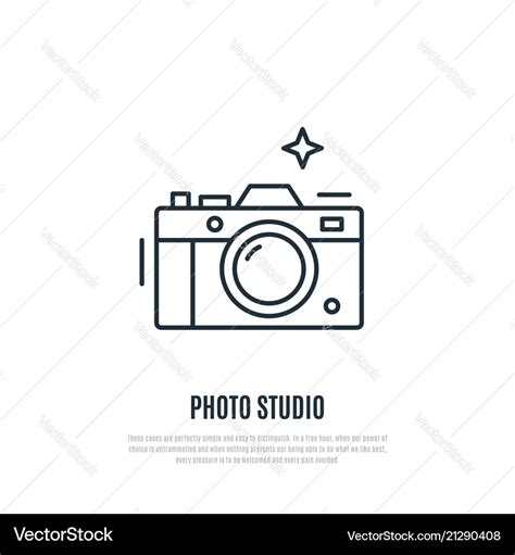 Camera line art style Royalty Free Vector Image