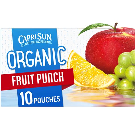 Capri Sun Organic naturally flavored Fruit Punch Juice Drink Blend from concentrate with other ...