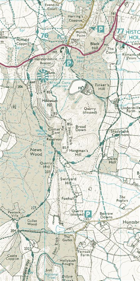 Map of British Camp in Malvern