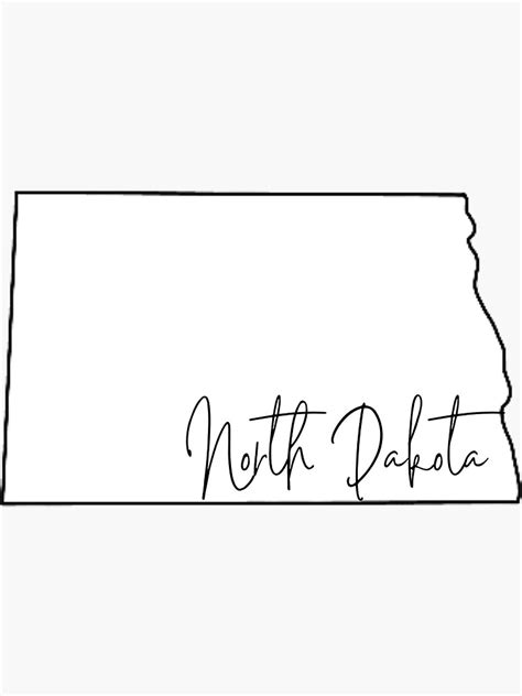 "North Dakota Cursive State Outline" Sticker for Sale by cydneyabel | Redbubble