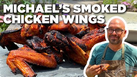 Michael Symon's Smoked Chicken Wings | Symon Dinner's Cooking Out | Food Network