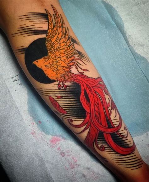 27 Majestic Phoenix Color Tattoo Designs