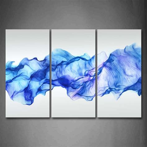 Artistic Abstract Blue Like Wave Wall Art Painting Pictures Print On ...