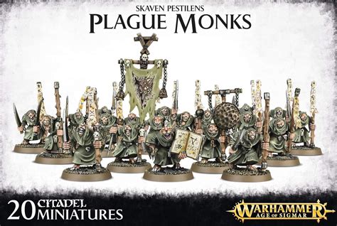 Warhammer 40K Age of Sigmar Skaven Pestilens Plague Monks, Board Games ...