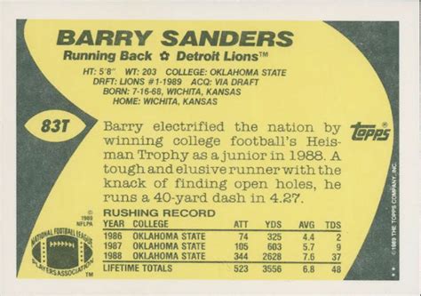 Barry Sanders Rookie Cards: The Ultimate Collector’s Guide - Old Sports ...