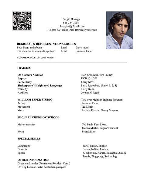 Free Resume Template With Headshot