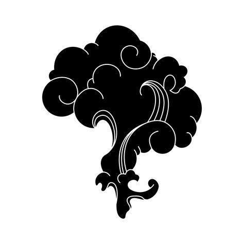 Black clouds of smoke and wave 19019514 Vector Art at Vecteezy