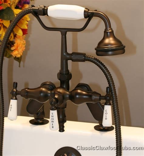 Clawfoot Tub Deckmount Faucet with Hand Held Shower | Classic Clawfoot Tub