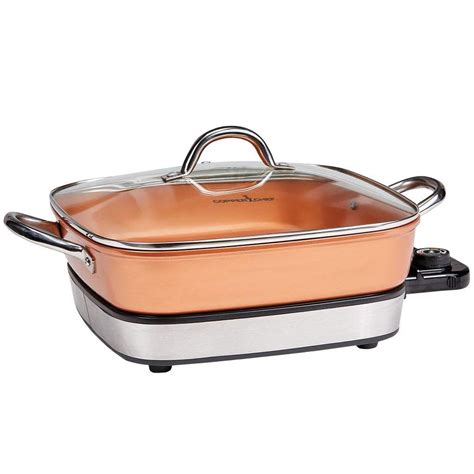 Copper Chef 7-52356-82039-8 Ceramic Stainless Steel 12 Electric Skillet - Walmart.com - Walmart.com