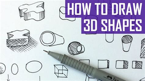 How to Draw 3D Shapes - Exercises for Beginners - YouTube