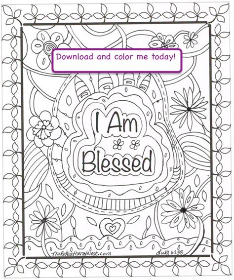 I Am Blessed Downloadable Scripture Coloring Page - Etsy