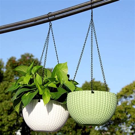 Fashion Plant Hanging Basket Flower Pot Stainless Steel Chain Planter ...