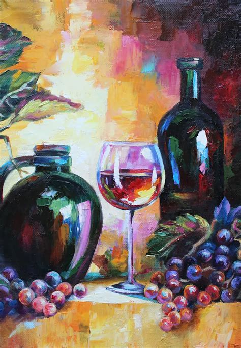 Red Wine Bottle of wine oil painting on canvas Still Life Wine | Etsy in 2021 | Painting, Wine ...