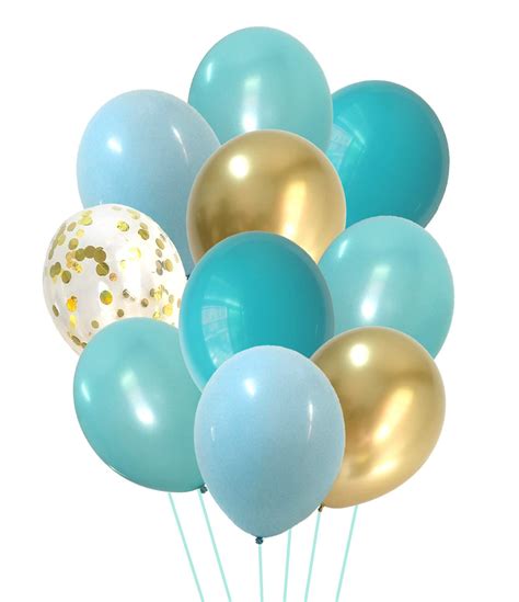 Blue and Gold Confetti Balloons for Party Decorations