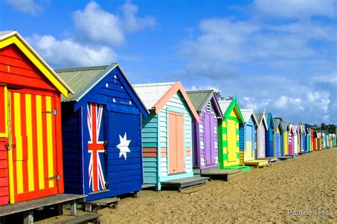 "Beach Huts at Brighton Victoria" by Pauline Tims | Redbubble