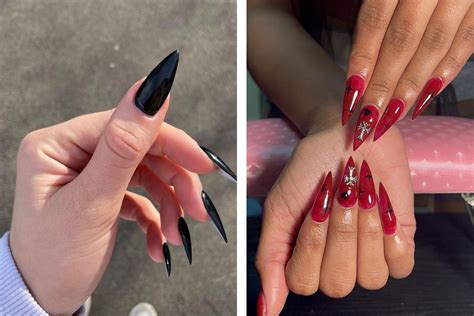 7 Stiletto Nail Designs To Get For An Edgy Look In 2023