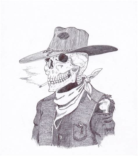 cowboy-skull-tattoo-drawing | Skeleton drawings, Cowboy art, Mexican ...