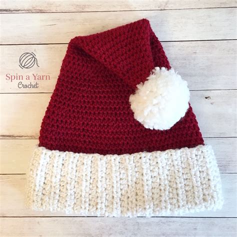 Santa Hat Free Crochet Pattern | Crochet santa hat, Crochet beanie ...