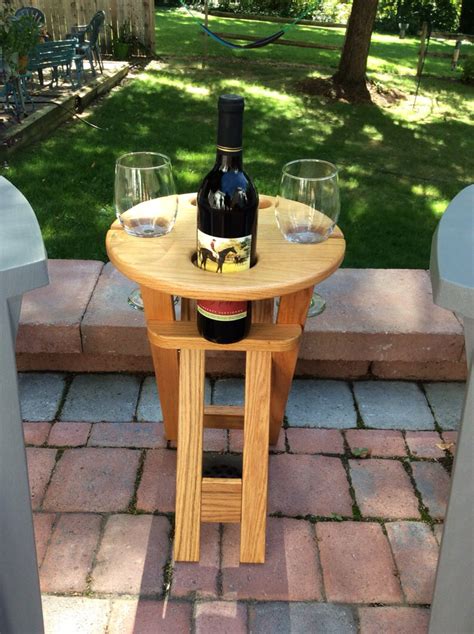 Folding Wine & Beverage Patio Table - Etsy Canada | Table pliante, Tables de patio, Table de vin