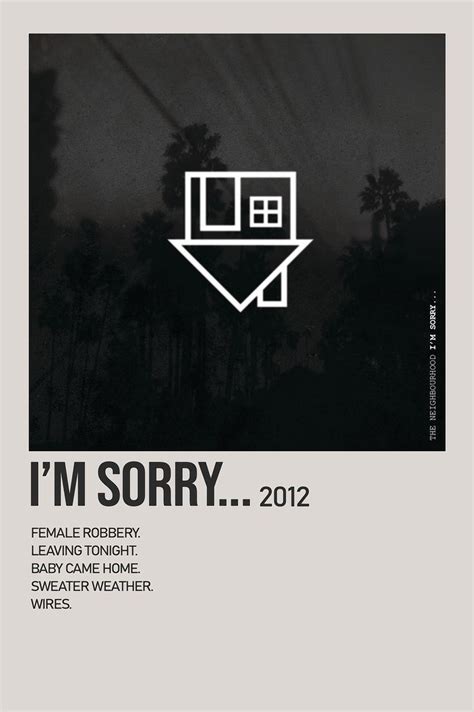 I'm Sorry... By The Neighbourhood Minimalist Album Poster | Music ...