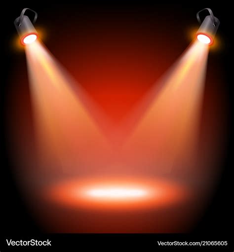 Empty red stage with two spotlights Royalty Free Vector