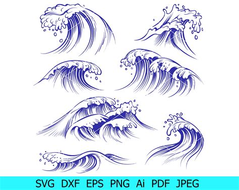 Wave SVG Bundle Waves svg Sea Waves svg Ocean Waves svg | Etsy