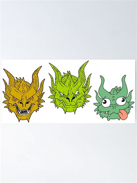 "3 Dragons Meme" Poster for Sale by HipMadeArt | Redbubble