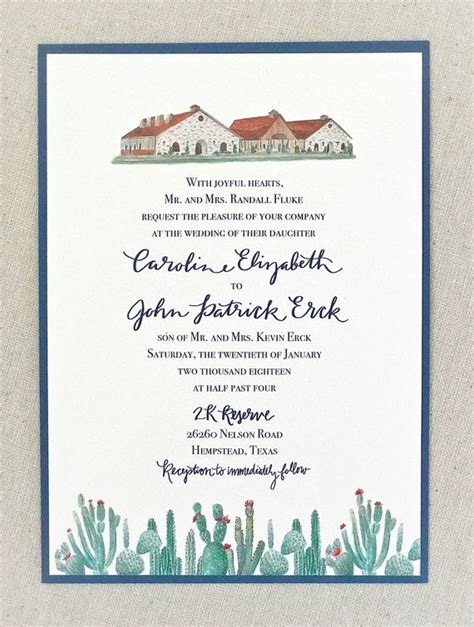 CUSTOM Ranch Venue Illustration, Texas Wedding Invitations, Ranch Illustration Invitation ...