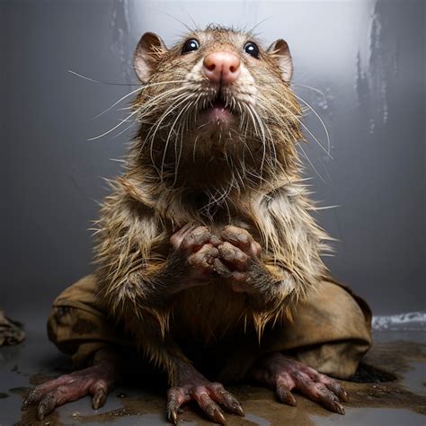 Premium AI Image | closeup view of sewer rat