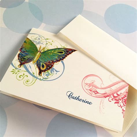 Personalized Stationery Set of 8 Folded Note Cards