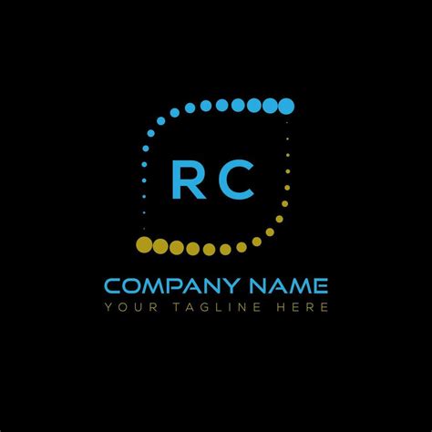 RC letter logo design on black background. RC creative initials letter ...