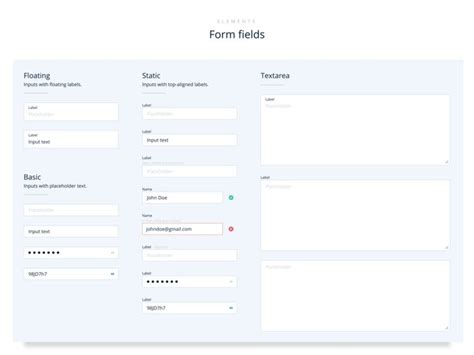 Form Fields Input | Fields, Website template design, Design