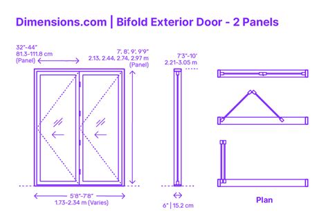 Bifold Exterior Door - 5 Panels Dimensions & Drawings | Dimensions.com