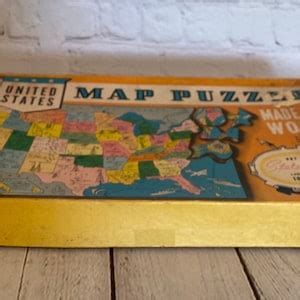 Vintage United States Map Puzzle by Whitman Publishing Co. 1942 Puzzle Made of Wood No. 2938 ...