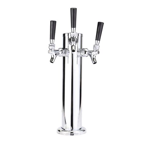 Draft Beer Tower 3 Tap Triple Faucet Beer Dispenser Stainless Steel Homebrew Bar | eBay