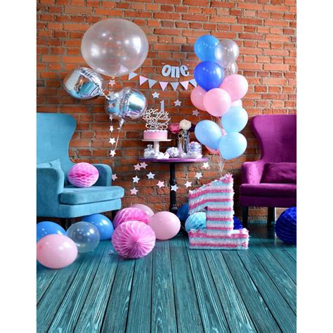 2018 5x7ft Baby'S 1st Birthday Party Photography Backdrop Indoor Brick ...