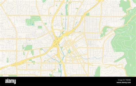 Empty vector map of Huntsville, Alabama, USA, printable road map ...