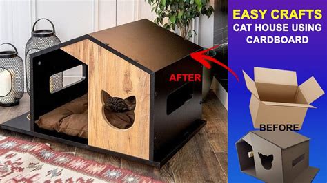 DIY Cat House cardboard | Easy Crafts Cat House Using Cardboard - YouTube