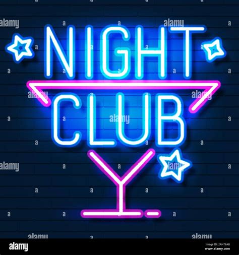 Night Club . City Sign Neon. Logo, Emblem. Bright Signboard Light Banner Stock Vector Image ...