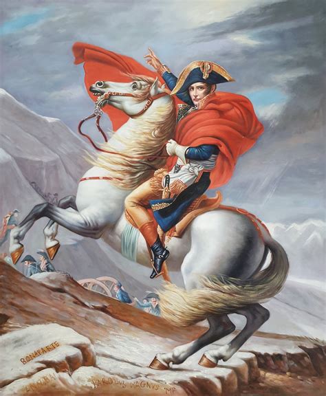 Napoleon Crossing the Alps by Jacques-Louis David 100% Hand | Etsy