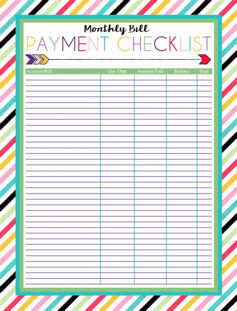 Printable Payment Schedule Template - Printable Word Searches