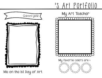 Art Portfolio Cover Page by Party Everyday in the Art Room | TPT
