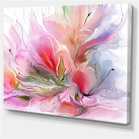 DesignArt Lovely Painted Floral Design - Wrapped Canvas Graphic Art & Reviews | Wayfair