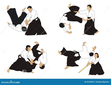 Aikido stock illustration. Illustration of aikido, outline - 4518444