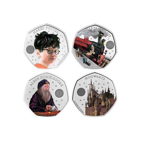 Harry Potter 50p Colour BU Proof Four-Coin Series