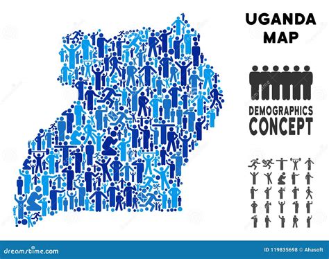 Demographics Uganda Map stock vector. Illustration of geographic - 119835698