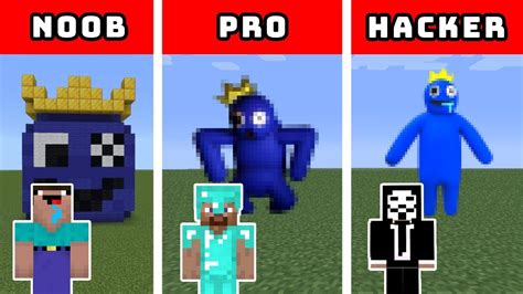 Minecraft: BLUE STATUE RAINBOW FRIENDS BUILD CHALLENGE - Noob Vs Pro Vs Hacker - YouTube